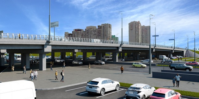 Оголошено тендер на проведення робіт із капітального ремонту шляхопроводу біля ст. м. «Осокорки» на просп. Миколи Бажана.