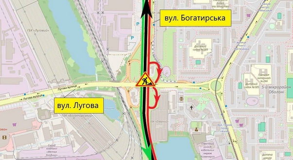 Із 13 червня до 6 липня частково обмежуватимуть рух транспорту вул. Богатирською в напрямку міста Вишгород.